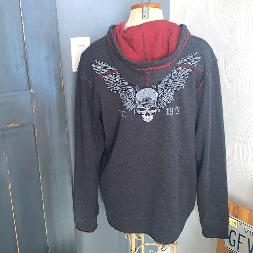 HARLEY DAVIDSON zip up hooded jacket Sz M NWT - Picture 3 of 8